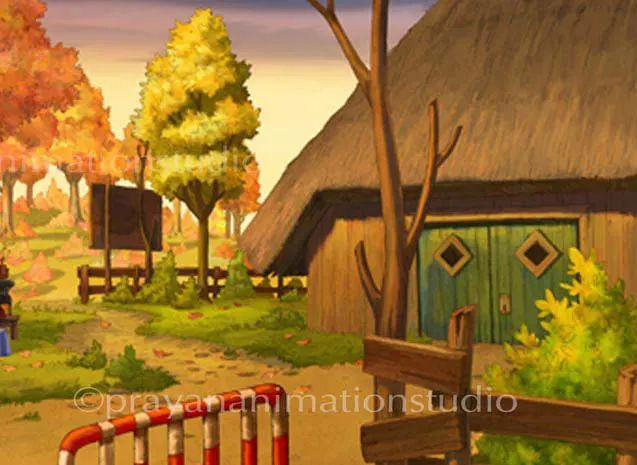 Forest Hut BG Painting