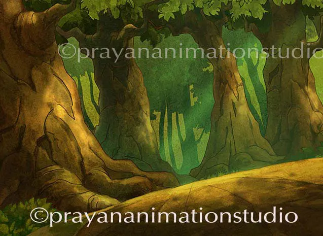 Forest Trees BG Painting